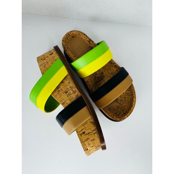 Gabriela Hearst Striker cork Platform Sandal in Black & Lime nappa Leather 35.5 - Picture 3 of 8